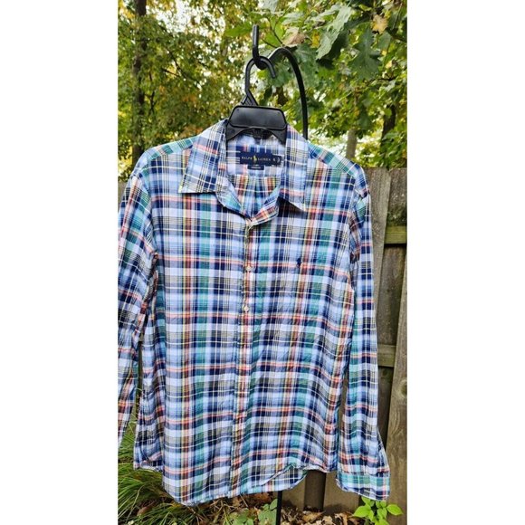 Ralph Lauren Other - Ralph Lauren Mens Shirt Plaid Custom Fit XL 100% Cotton Long Sleeve Button